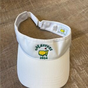 Masters Visor in White with Green and Yellow Logo